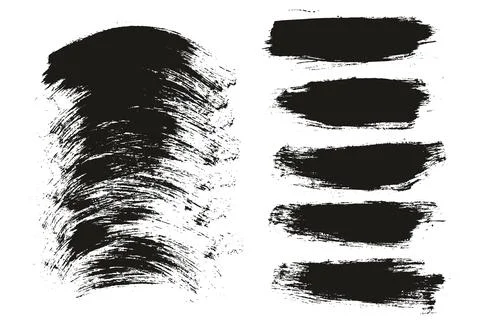 Round Brush Regular Long &amp; Curved Background Mix Artist Brush High Detail Vector Illustrazione stock