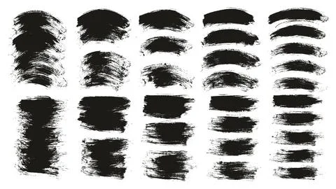Round Brush Regular Long &amp; Curved Background Mix Artist Brush High Detail Vector Illustrazione stock