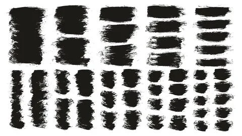 Round Brush Regular Long &amp; Short Background Mix Artist Brush Background Mix Set Stock Illustration