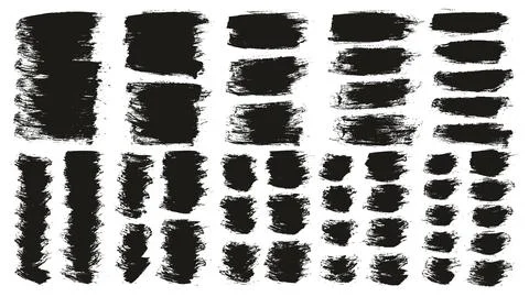 Round Brush Regular Long &amp; Short Background Mix Artist Brush Background Mix Set Stock Illustration