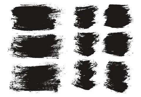 Round Brush Regular Long &amp; Short Background Mix Artist Brush Background Mix Set Stock Illustration