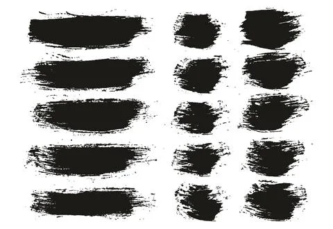 Round Brush Regular Long &amp; Short Background Mix Artist Brush Background Mix Set Stock Illustration