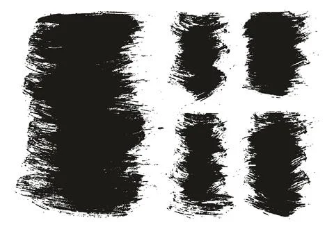 Round Brush Regular Long &amp; Short Background Mix Artist Brush Background Mix Set Illustrazione stock