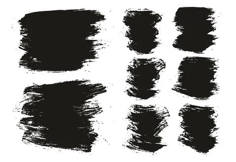 Round Brush Regular Long &amp; Short Background Mix Artist Brush Background Mix Set Illustrazione stock