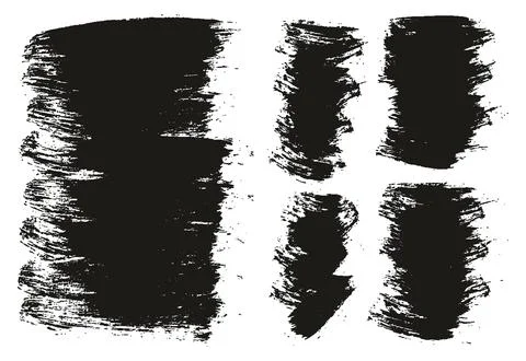 Round Brush Regular Long &amp; Short Background Mix Artist Brush Background Mix Set Illustrazione stock