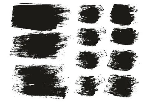 Round Brush Regular Long &amp; Short Background Mix Artist Brush Background Mix Set Illustrazione stock