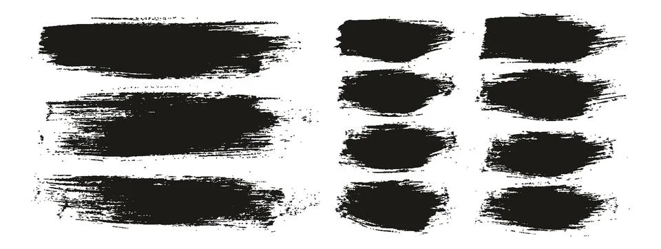 Round Brush Regular Long &amp; Short Background Mix Artist Brush Background Mix Set Stock Illustration