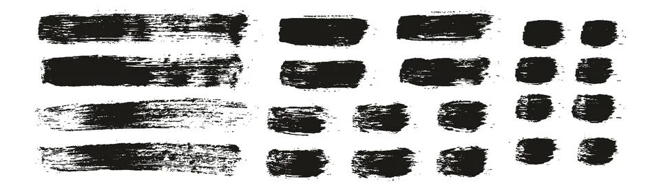 Round Brush Regular Straight Lines Artist Brush High Detail Background Set Stock Illustration
