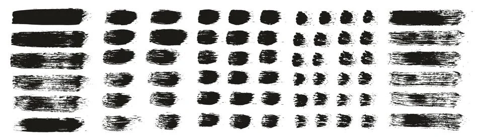 Round Brush Regular Straight Lines Artist Brush High Detail Background Set Illustrazione stock