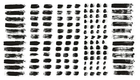 Round Brush Regular Straight Lines Artist Brush High Detail Background Set Stock Illustration