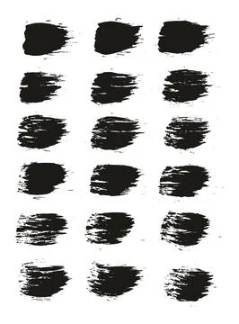 Round Brush Regular Straight Lines Artist Brush High Detail Background Set Stock Illustration