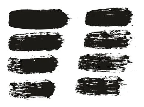 Round Brush Regular Straight Lines Artist Brush High Detail Background Set Stock Illustration
