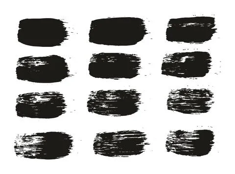 Round Brush Regular Straight Lines Artist Brush High Detail Background Set Stock Illustration