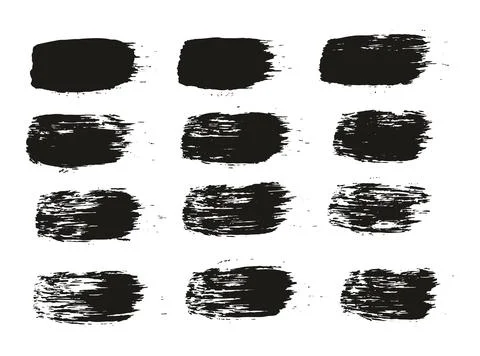 Round Brush Regular Straight Lines Artist Brush High Detail Background Set Stock Illustration