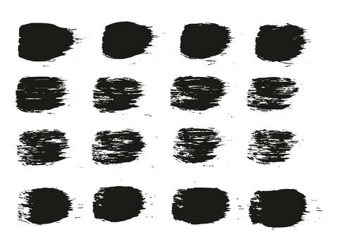 Round Brush Regular Straight Lines Artist Brush High Detail Background Set Illustrazione stock
