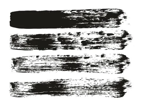 Round Brush Regular Straight Lines Artist Brush High Detail Background Set Stock Illustration