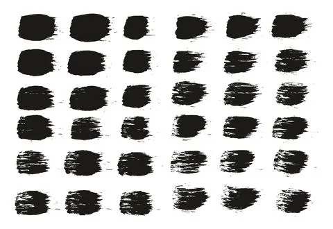 Round Brush Regular Straight Lines Artist Brush High Detail Background Set Stock Illustration