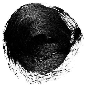 Round brush stroke on white isolated background Fotos de archivo