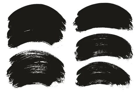 Round Brush Thick Curved Background Mix Artist Brush High Detail Mix Set Stock Illustration