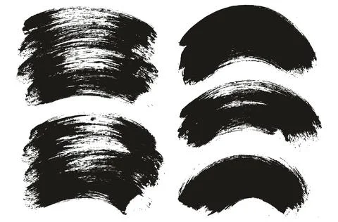 Round Brush Thick Curved Background Mix Artist Brush High Detail Mix Set Stock Illustration