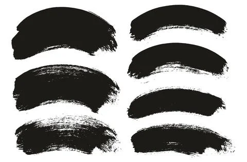 Round Brush Thick Curved Background Mix Artist Brush High Detail Mix Set Stock Illustration