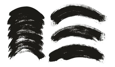 Round Brush Thick Curved Background Mix Artist Brush High Detail Mix Set Stock Illustration