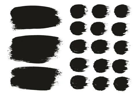 Round Brush Thick Long Background &amp; Straight Lines Mix Artist Brush High Detail Stock Illustration