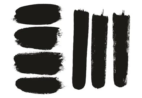 Round Brush Thick Long Background &amp; Straight Lines Mix Artist Brush High Detail Stock Illustration