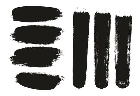 Round Brush Thick Long Background &amp; Straight Lines Mix Artist Brush High Detail Stock Illustration