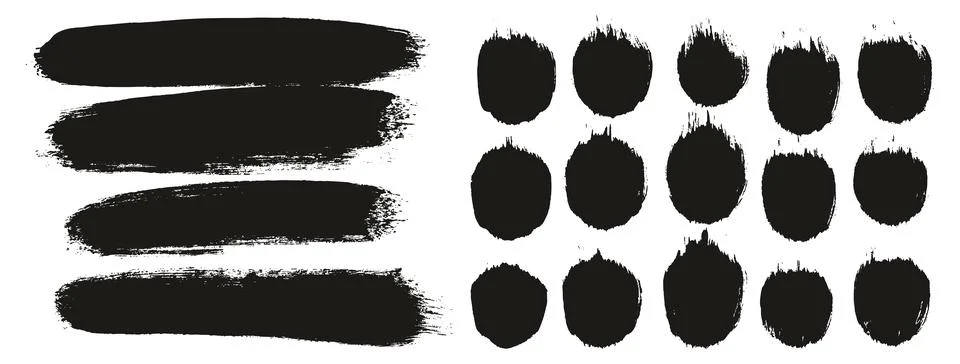 Round Brush Thick Long Background &amp; Straight Lines Mix Artist Brush High Detail Stock Illustration