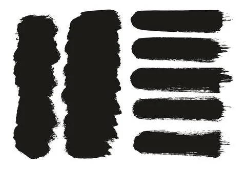 Round Brush Thick Short Background &amp; Straight Lines Mix Artist Brush High Detail Stock Illustration