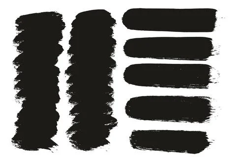 Round Brush Thick Short Background &amp; Straight Lines Mix Artist Brush High Detail Stock Illustration