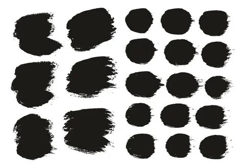 Round Brush Thick Short Background &amp; Straight Lines Mix Artist Brush High Detail Stock Illustration