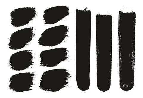 Round Brush Thick Short Background &amp; Straight Lines Mix Artist Brush High Detail Stock Illustration
