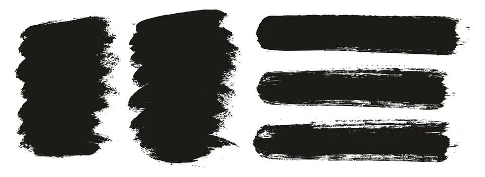 Round Brush Thick Short Background &amp; Straight Lines Mix Artist Brush High Detail Stock Illustration
