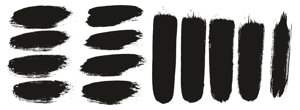 Round Brush Thick Short Background &amp; Straight Lines Mix Artist Brush High Detail Stock Illustration