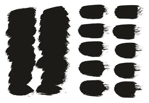 Round Brush Thick Short Background &amp; Straight Lines Mix Artist Brush High Detail Stock Illustration