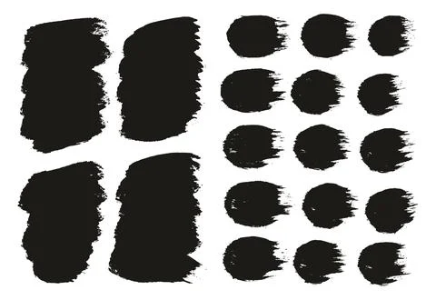 Round Brush Thick Short Background &amp; Straight Lines Mix Artist Brush High Detail Stock Illustration