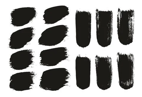 Round Brush Thick Short Background &amp; Straight Lines Mix Artist Brush High Detail Stock Illustration