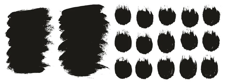 Round Brush Thick Short Background &amp; Straight Lines Mix Artist Brush High Detail Stock Illustration