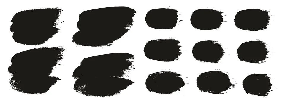 Round Brush Thick Short Background &amp; Straight Lines Mix Artist Brush High Detail Stock Illustration
