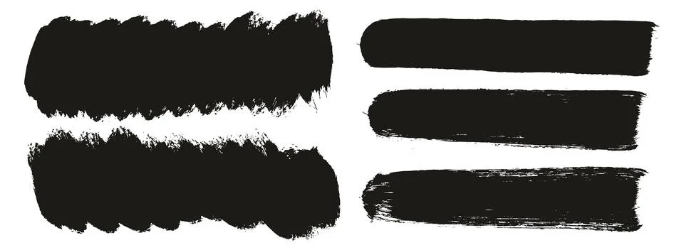 Round Brush Thick Short Background &amp; Straight Lines Mix Artist Brush High Detail Stock Illustration