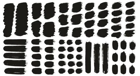 Round Brush Thick Short Background &amp; Straight Lines Mix Artist Brush High Detail Stock Illustration