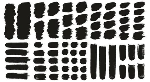 Round Brush Thick Short Background &amp; Straight Lines Mix Artist Brush High Detail Stock Illustration