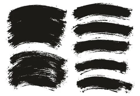 Round Brush Thin Curved Background Mix Artist Brush High Detail Abstract Stock Illustration