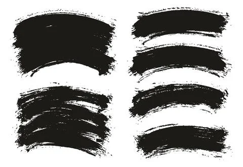 Round Brush Thin Curved Background Mix Artist Brush High Detail Abstract Stock Illustration