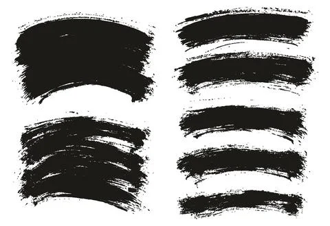 Round Brush Thin Curved Background Mix Artist Brush High Detail Abstract Stock Illustration