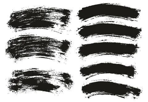 Round Brush Thin Curved Background Mix Artist Brush High Detail Abstract Stock Illustration