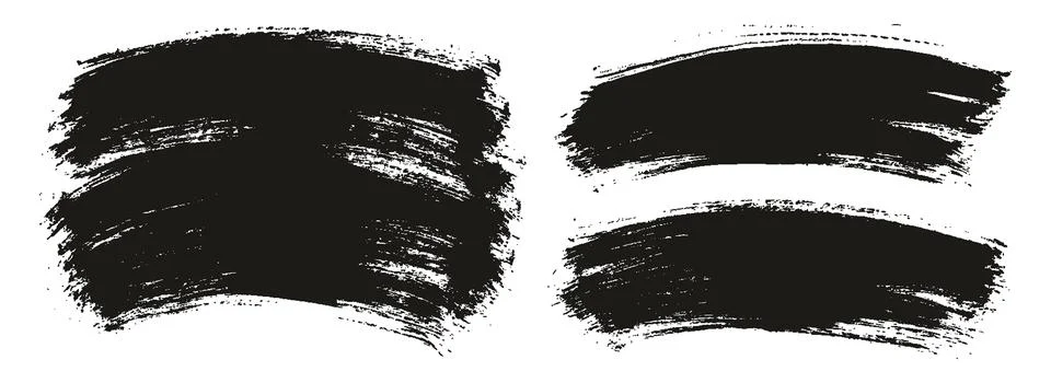 Round Brush Thin Curved Background Mix Artist Brush High Detail Abstract Stock Illustration