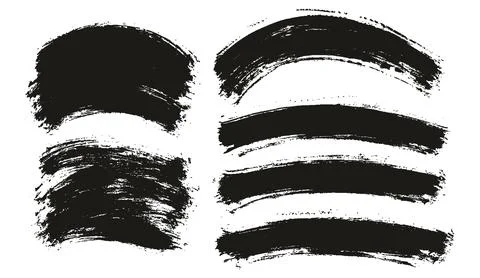Round Brush Thin Curved Background Mix Artist Brush High Detail Abstract Stock Illustration